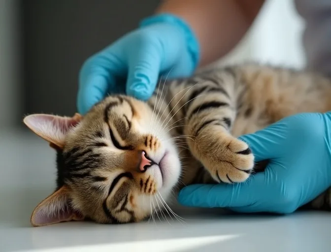 Specialist carefully handling a deceased cat with dignity in The Basin